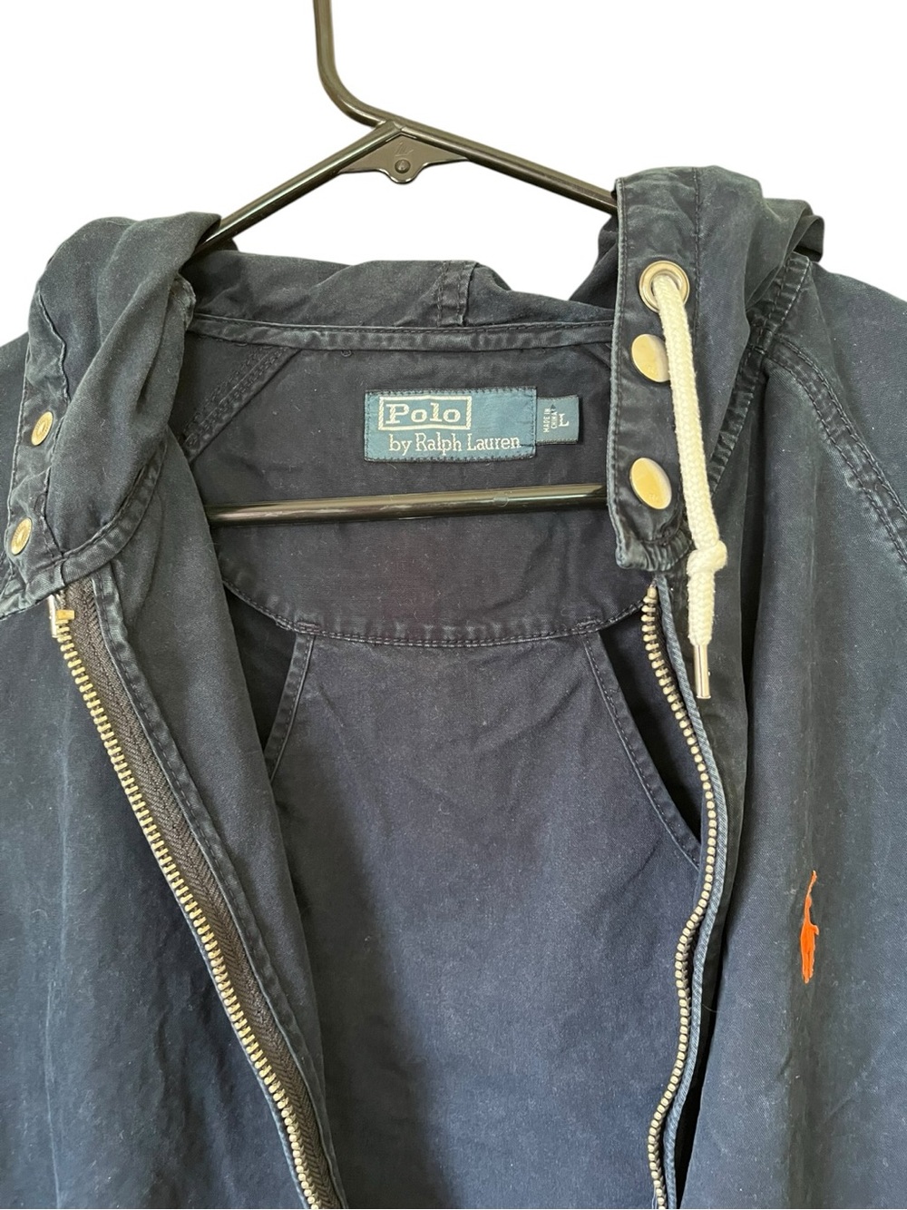 Polo by Ralph Lauren Navy Hooded Utility Jacket with Orange Pony - Picture 5 of 6